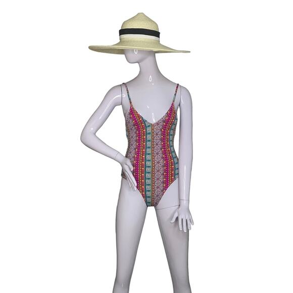 Xhilaration One Piece Bathing Suit Size XS Moroccan Print - Picture 13 of 16
